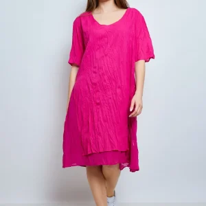 Robe en coton froissée