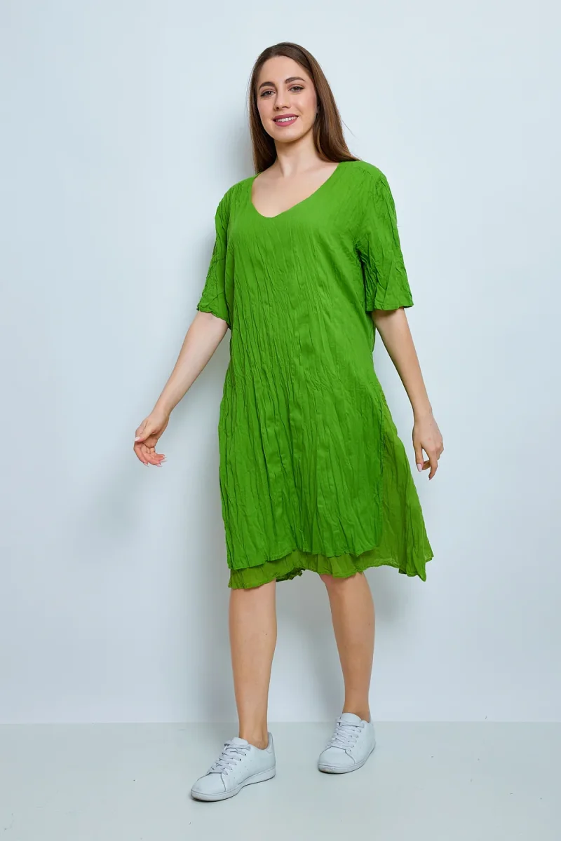 Robe en coton froissée - Imagen 6
