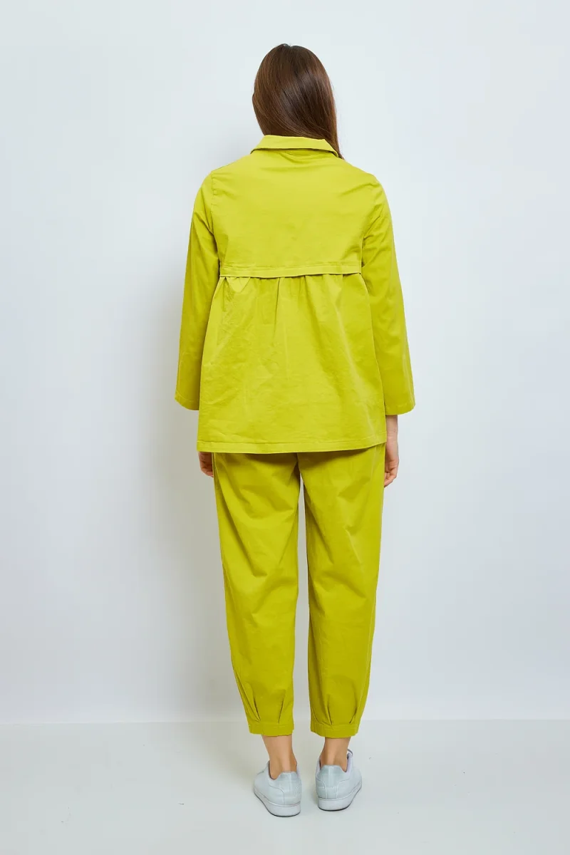 Chemise unie mi-volantée en coton - Imagen 4