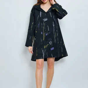 Imperméable noire à capuche urbaine