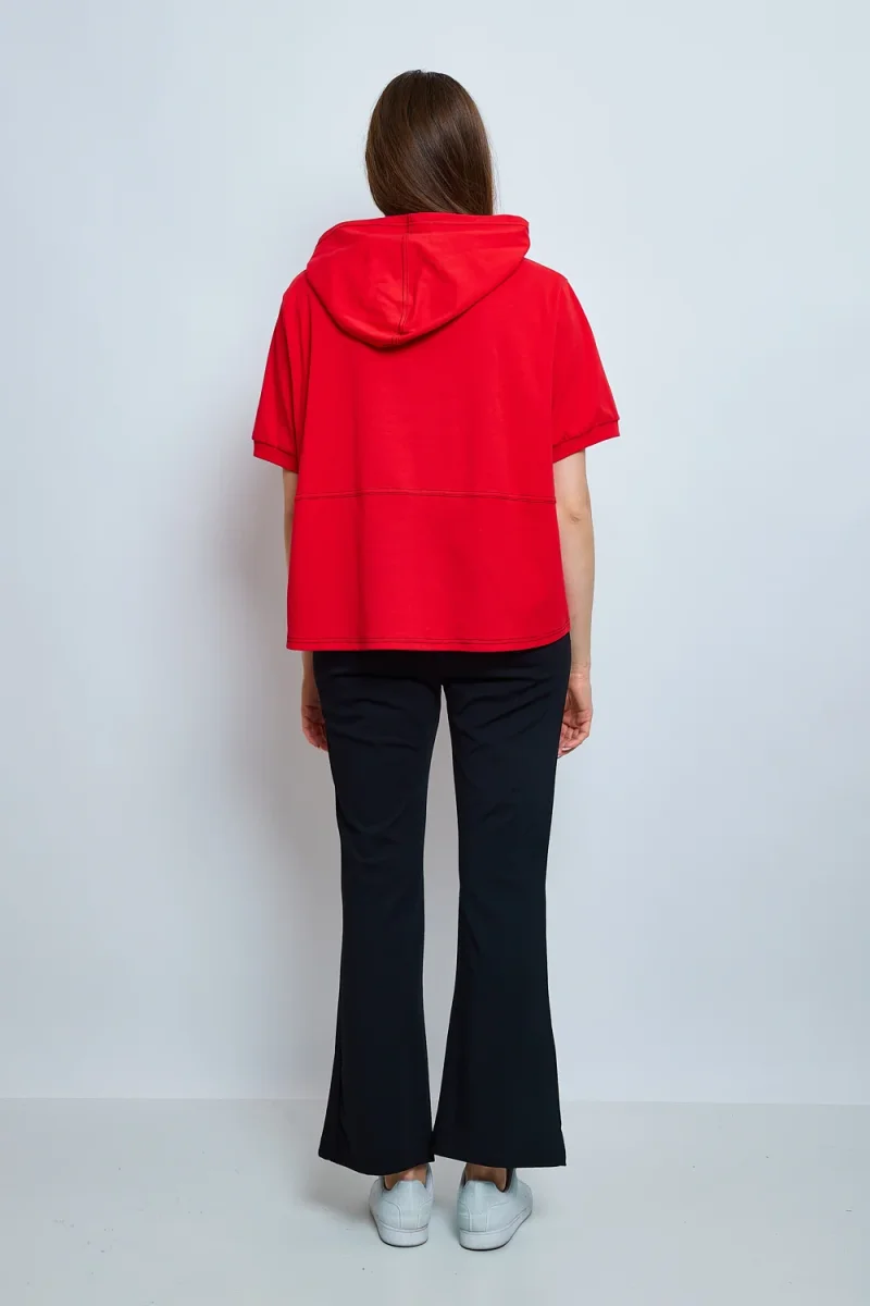 Haut simple à capuche en coton - Imagen 4