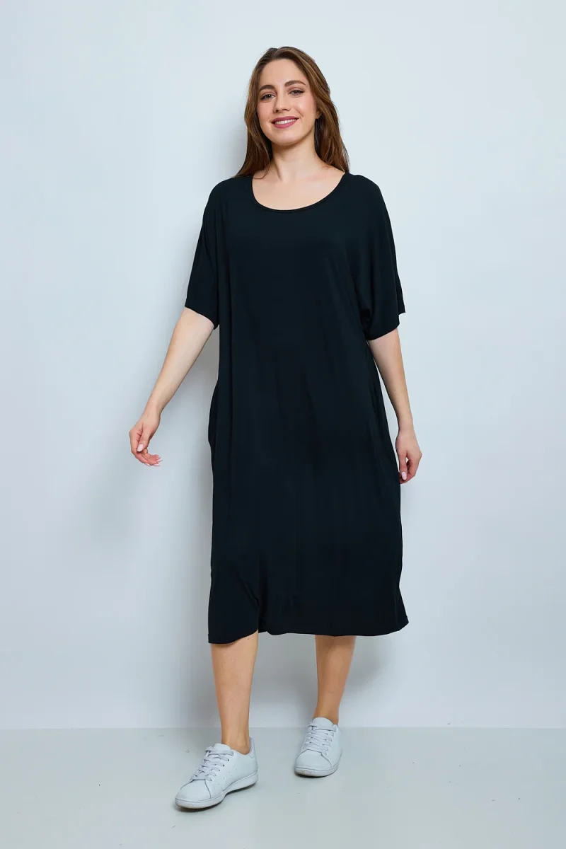 Robe unie aux manches courtes - Imagen 9