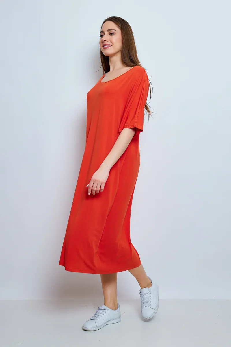 Robe unie aux manches courtes - Imagen 6