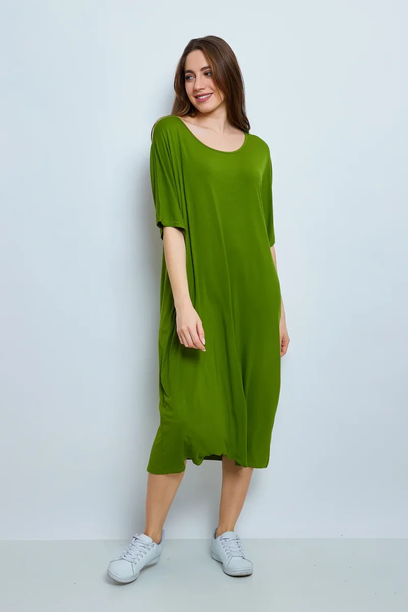 Robe unie aux manches courtes - Imagen 3