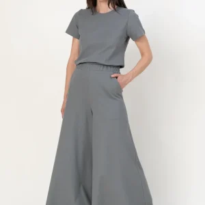 Falda pantalón de vuelo gris