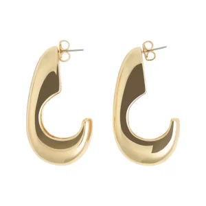Pendientes Liviana Conti Escultórica en Arco Organico Dorado