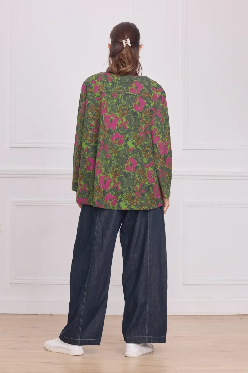 Blouse femme verte à motifs – 90% coton - Imagen 4