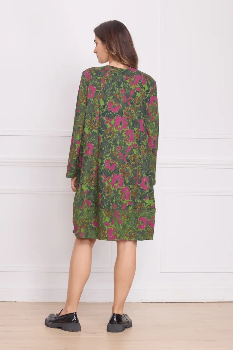 Robe femme verte à motifs – 90% coton - Imagen 4