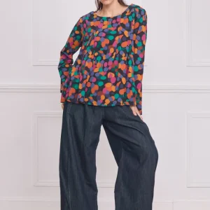 Haut femme à pois multicolores – 100% coton