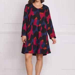 Robe femme fuchsia à motifs blobs