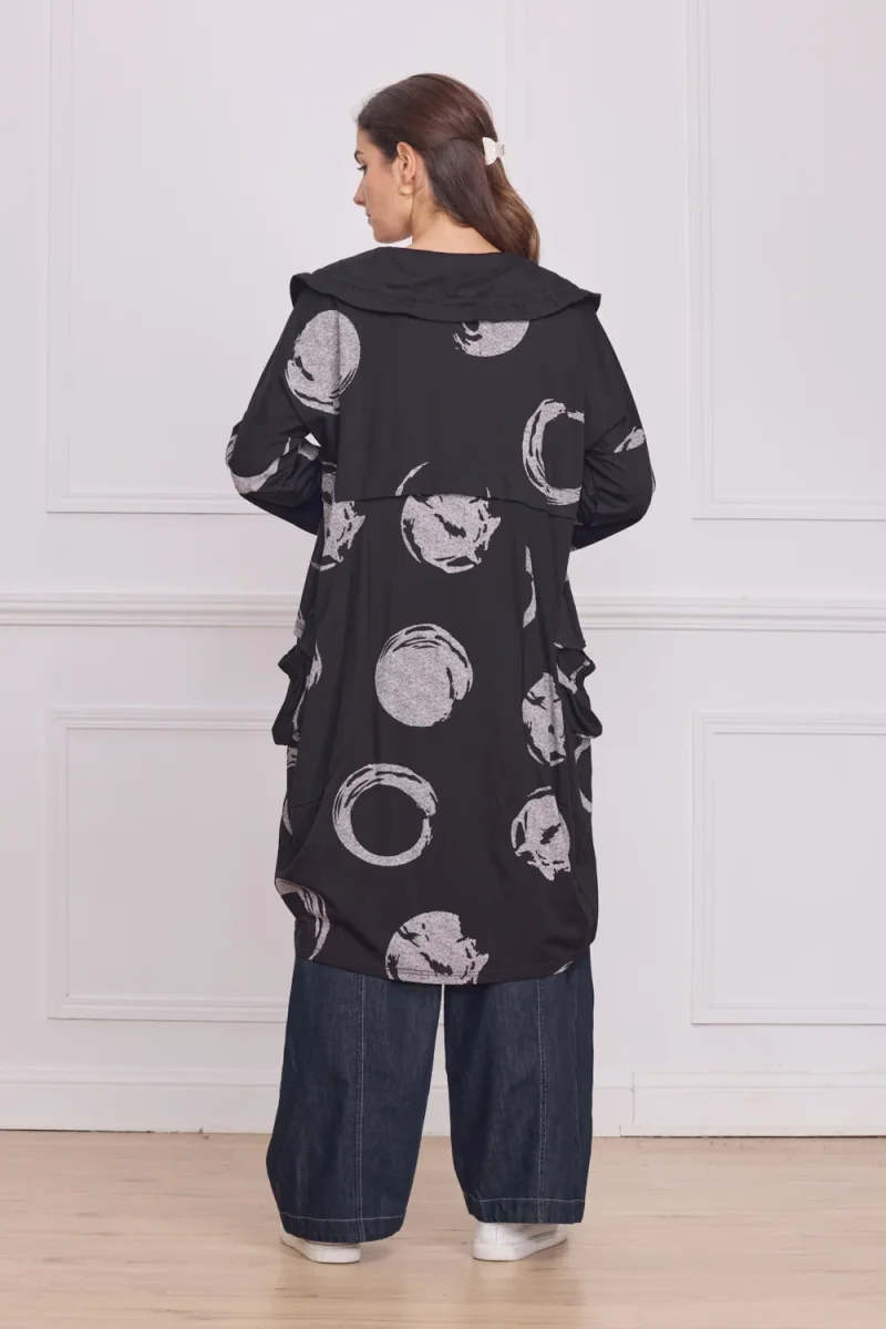 Chemise femme noire à motifs cercles - Imagen 4