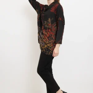 Blouse tunique à motifs fleurs sauvages