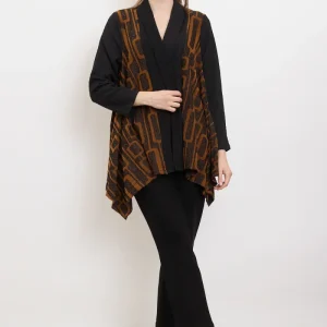 Veste à motifs rectangles reliés