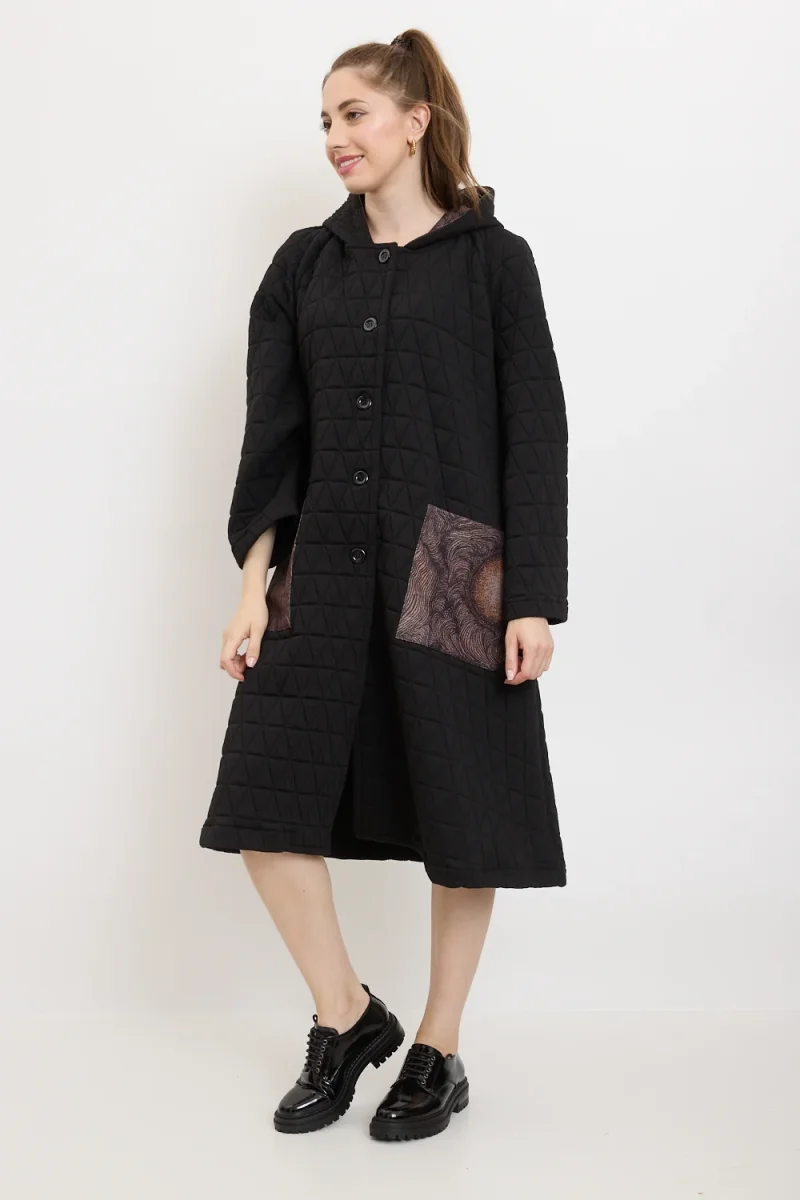 Manteau à motifs en losange