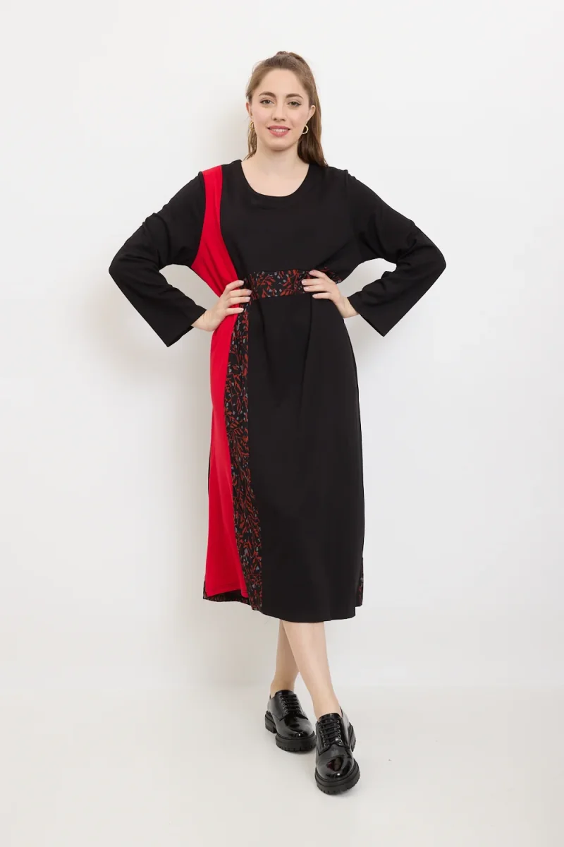 Robe aux feuilles rouges et pappus blanches