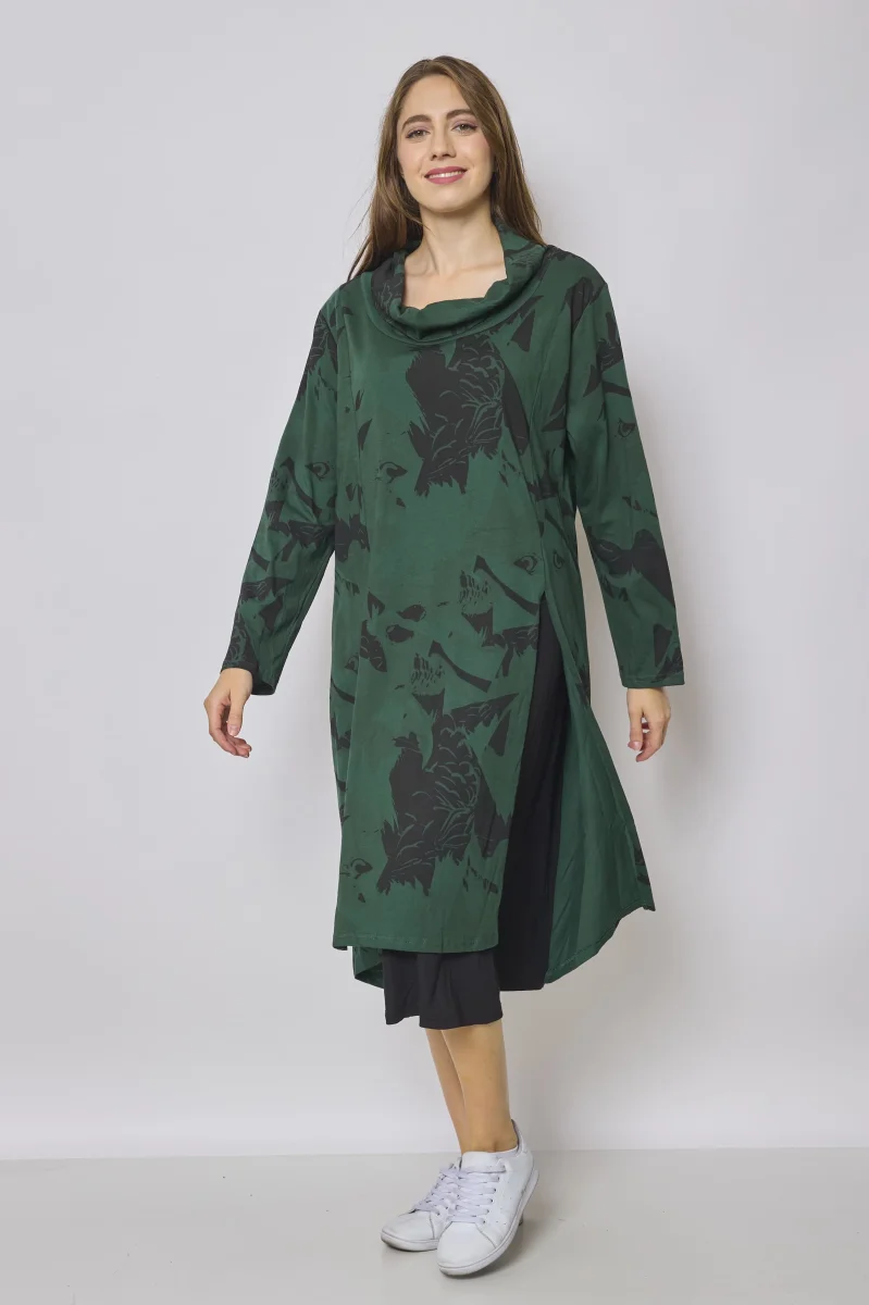 Robe longue à col roulé à motifs aigle - Imagen 7