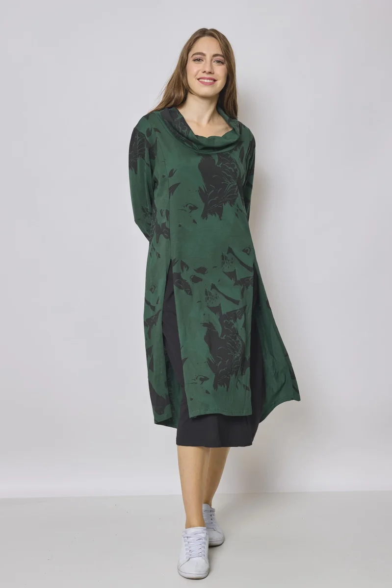 Robe longue à col roulé à motifs aigle - Imagen 8