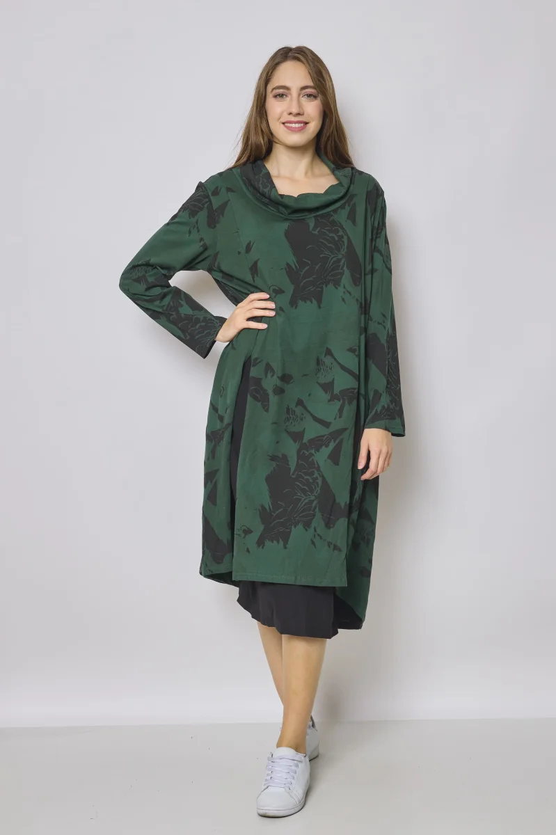Robe longue à col roulé à motifs aigle - Imagen 9