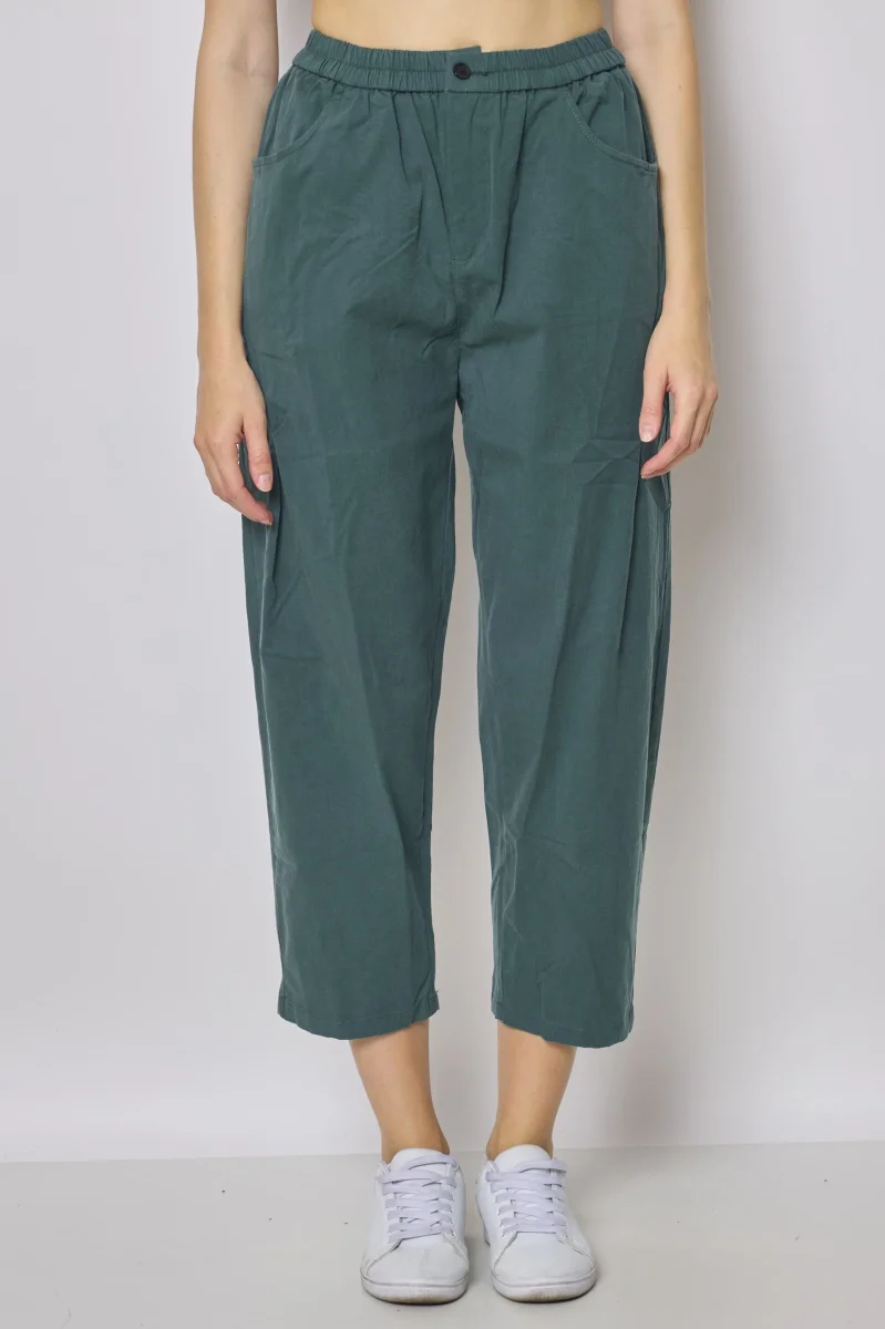 Pantalon mom en coton et tencel - Imagen 2
