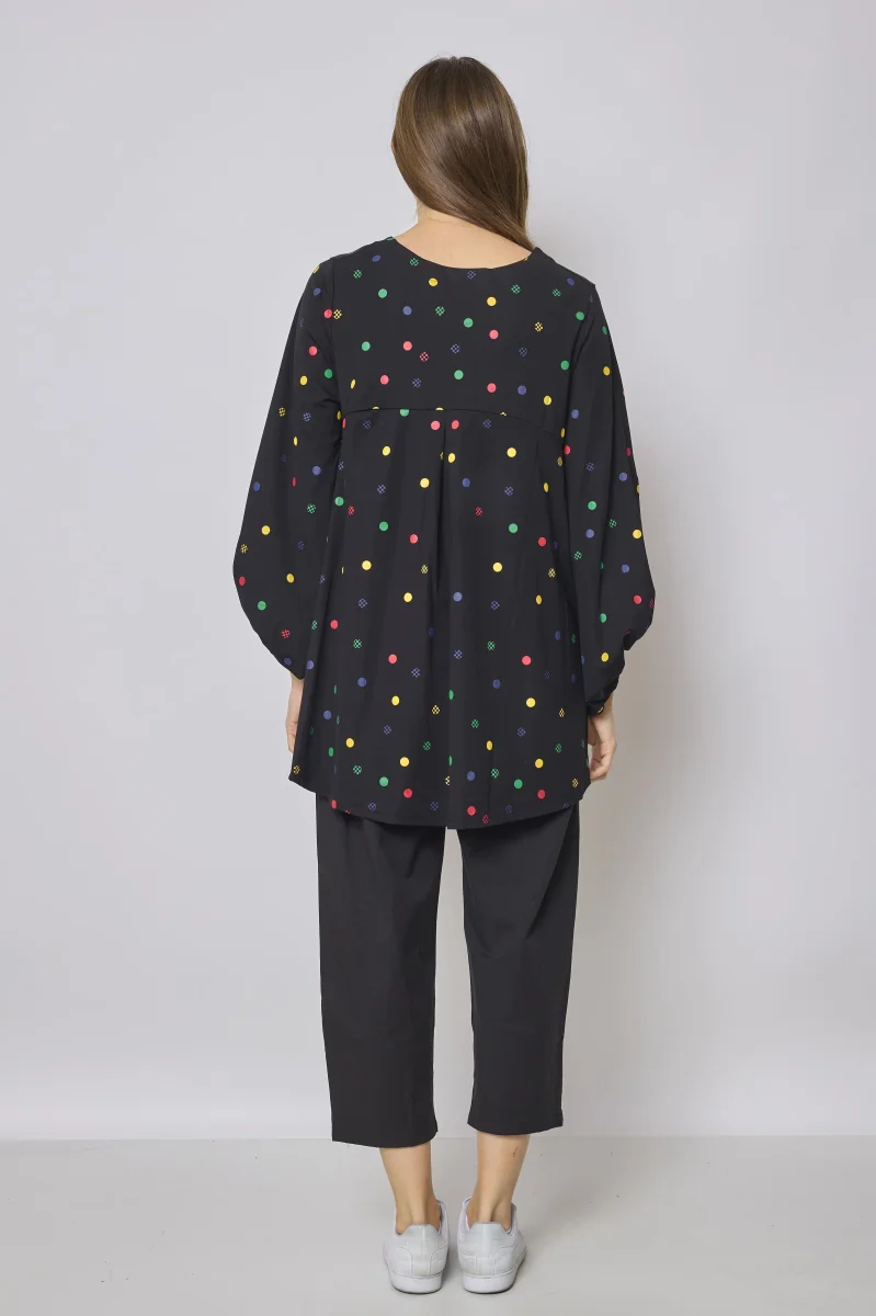 Blouse manche bouffante à pois colorés - Imagen 4