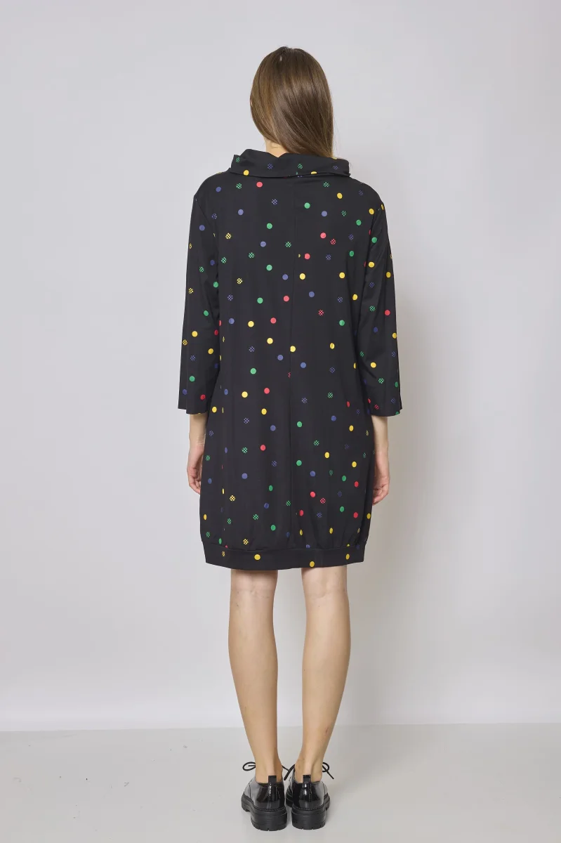 Robe tunique col roulé à pois colorés - Imagen 4