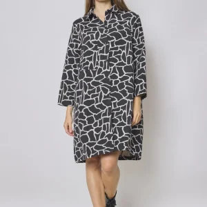 Robe chemise noir et blanc