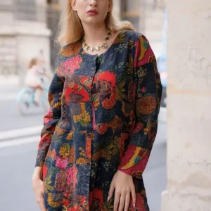 Robe chemise fleurie hiver