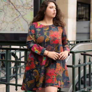 Robe mi longue fleurie hiver