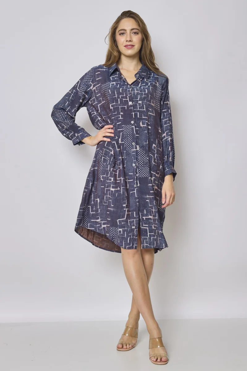 Robe chemise bleue - Imagen 3