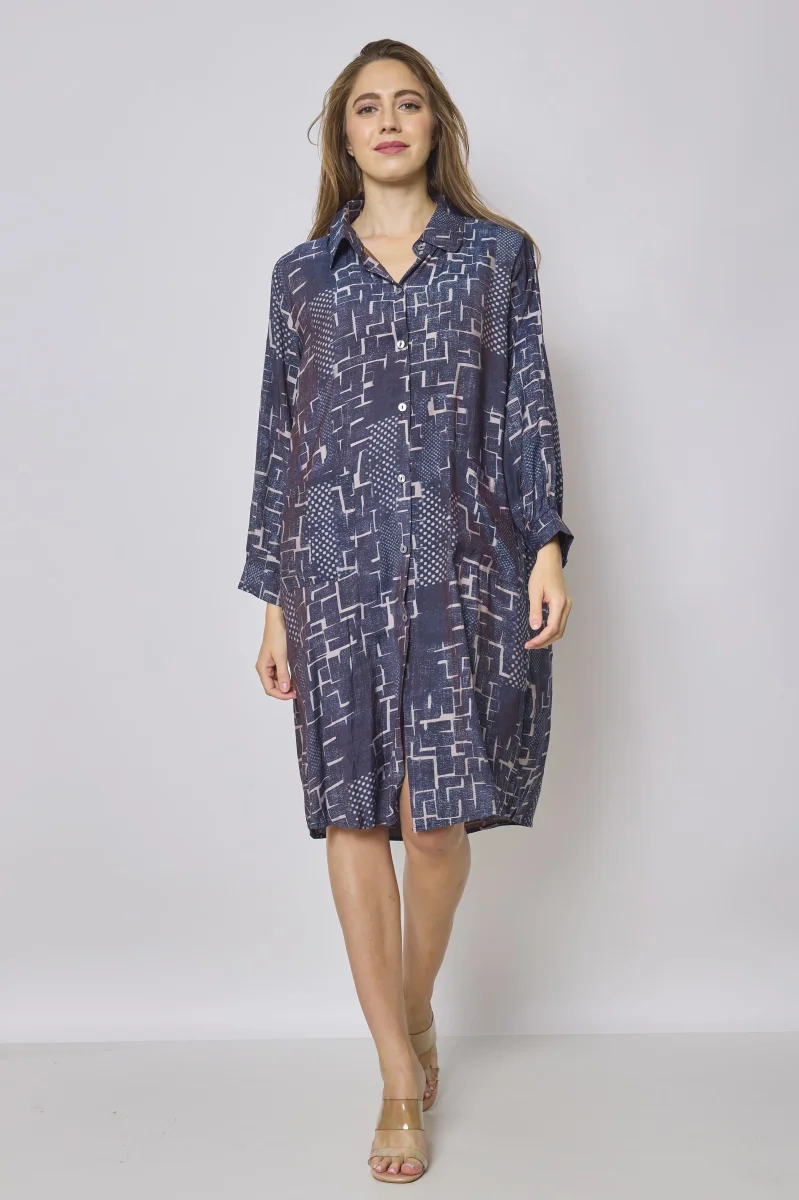 Robe chemise bleue - Imagen 4