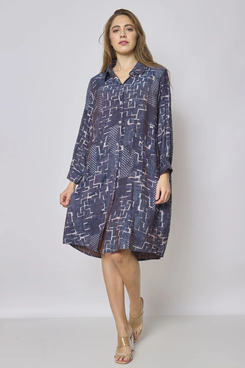 Robe chemise bleue - Imagen 2