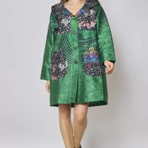 Manteau à capuche et à fleurs