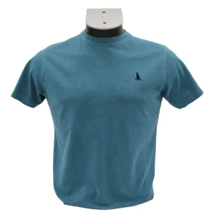CAMISETA AZUL EGEO LOGO BORDADO