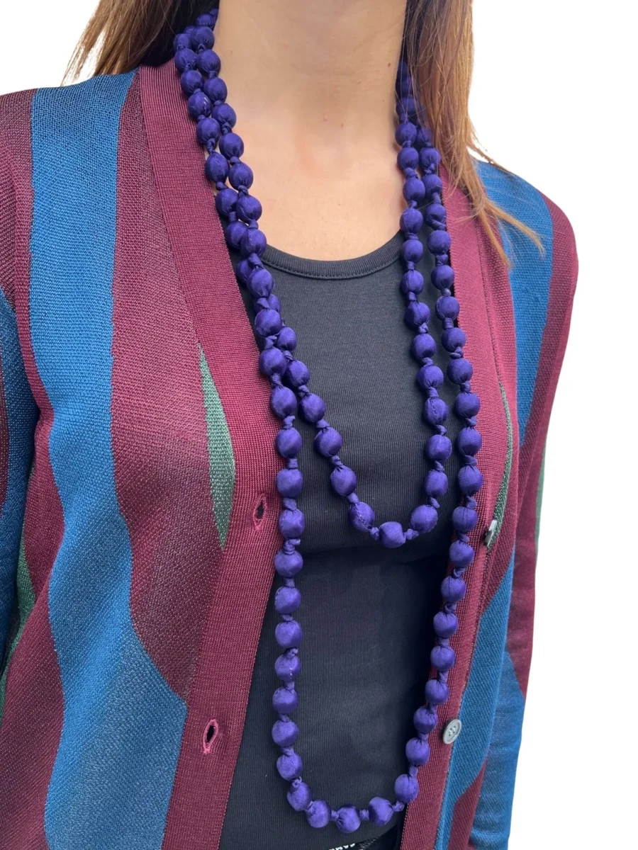 Collar Il Baco Da Seta Bolas Seda Morado 16.3 - Imagen 5
