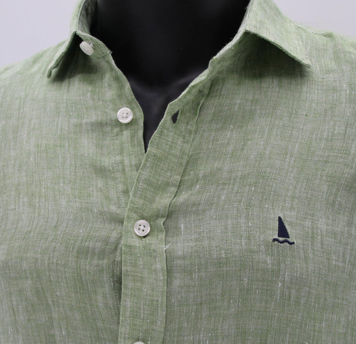 CAMISA LINO VERDE SALVIA - Imagen 3