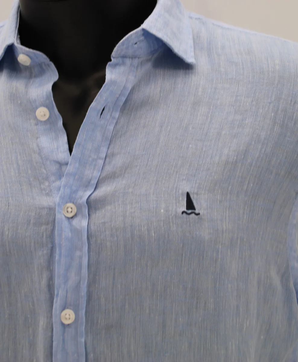 CAMISA LINO AZUL CELESTE - Imagen 4