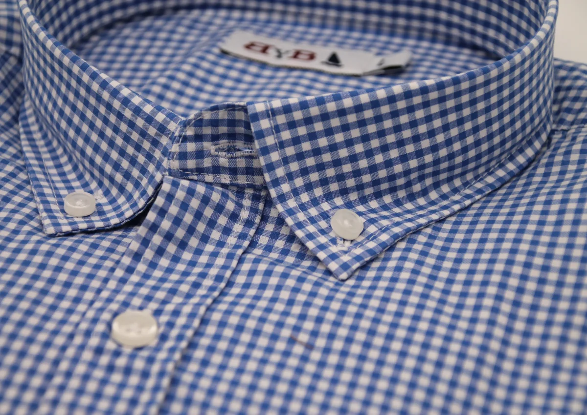 CAMISA CUADRO VICHY AZULÓN / BOTONES EN EL CUELLO - Imagen 4