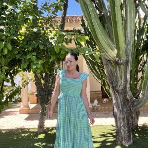 Vestido Valentina de algodón midi vichy