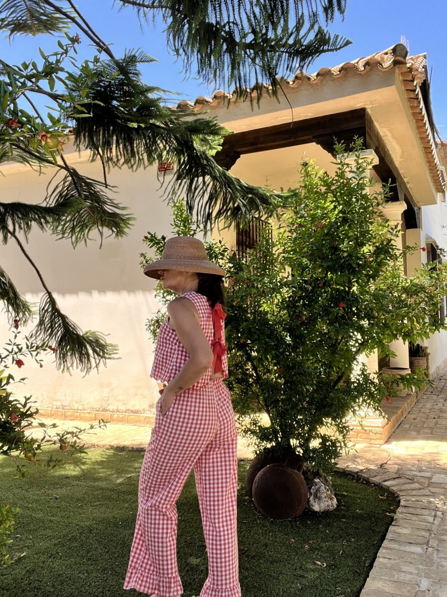 Conjunto Capri con estampado Vichy y detalle de lazo - Imagen 5