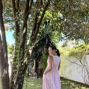 Vestido Algodón de Azúcar con nido de abeja