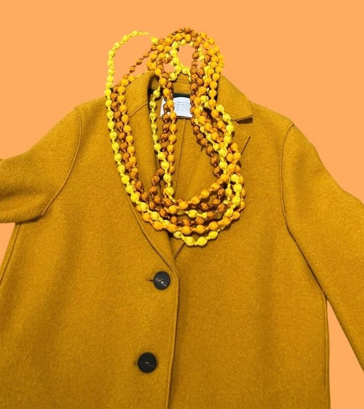 Collar Il Baco Da Seta Bolas Seda Ámbar 12.2 - Imagen 7
