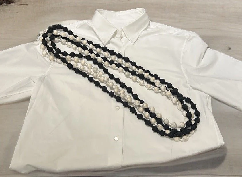 Collar Il Baco Da Seta Bolas Seda Blanco 18.1 - Imagen 6
