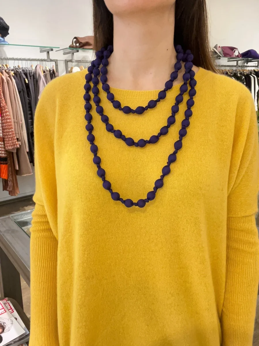 Collar Il Baco Da Seta Bolas Seda Morado 16.3 - Imagen 6