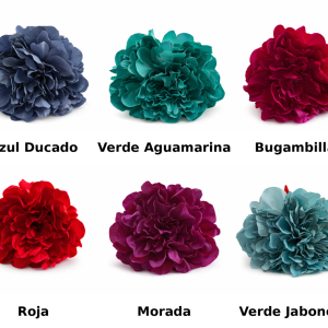 Flor Flamenca Peonias Azul Ducado