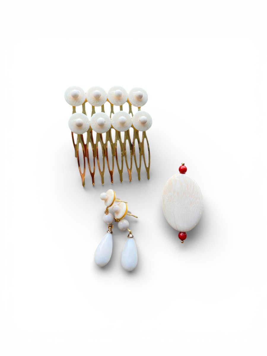 Conjunto Flamenco Lunares Coral y Hueso - Imagen 3