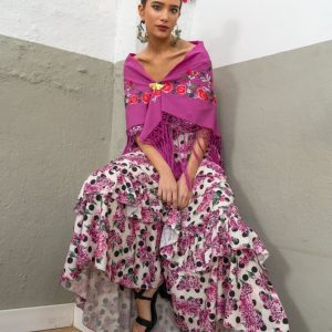 Traje de flamenca rosa jaboneta outlet I Oferta Especial