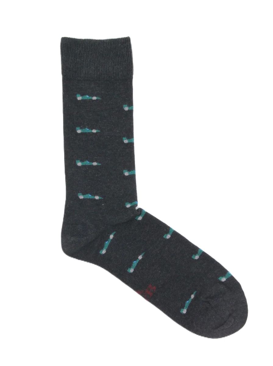 CALCETINES FÓRMULA 1 GRIS MARENGO - VERDE - Imagen 2