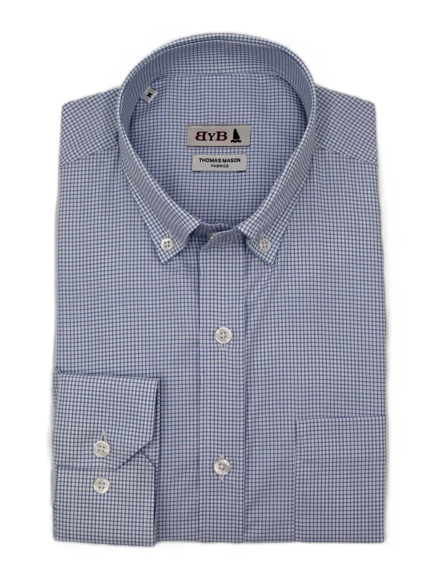 CAMISA BYB X THOMAS MASON - CUADRO FINO / BOLSILLO - Imagen 2