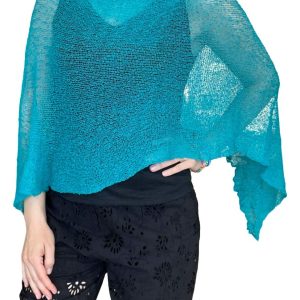 Poncho Il Baco Da Seta Verde Esmeralda