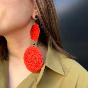 Pendientes Fabrizio Marcantelli Maxi Coral Doble
